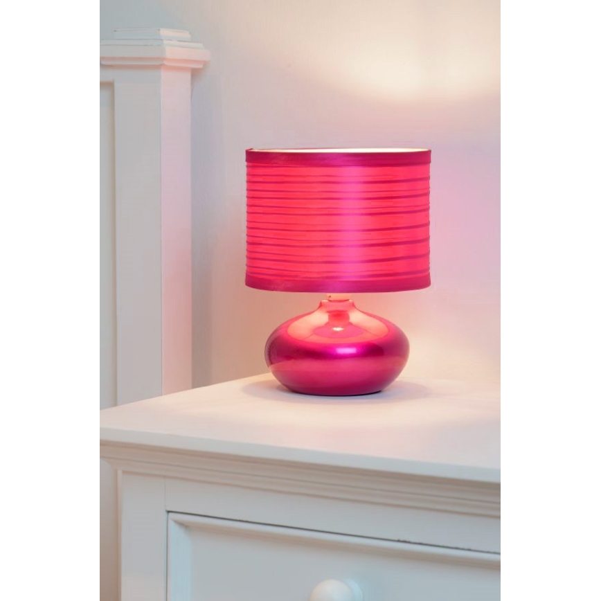 Lucide 14559/81/32 - Tischlampe TINA 1xE14/40W/230V rosa
