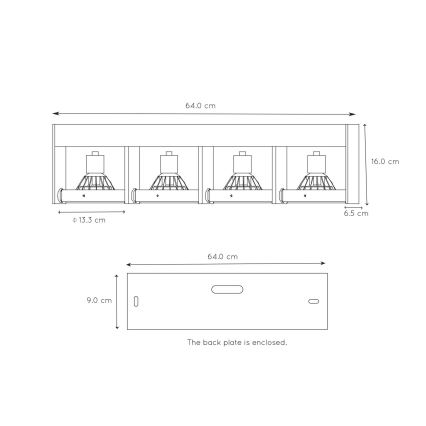 Lucide 22969/48/30 - LED dimmbare Punktleuchte GRIFFON 4xGU10/12W/230V
