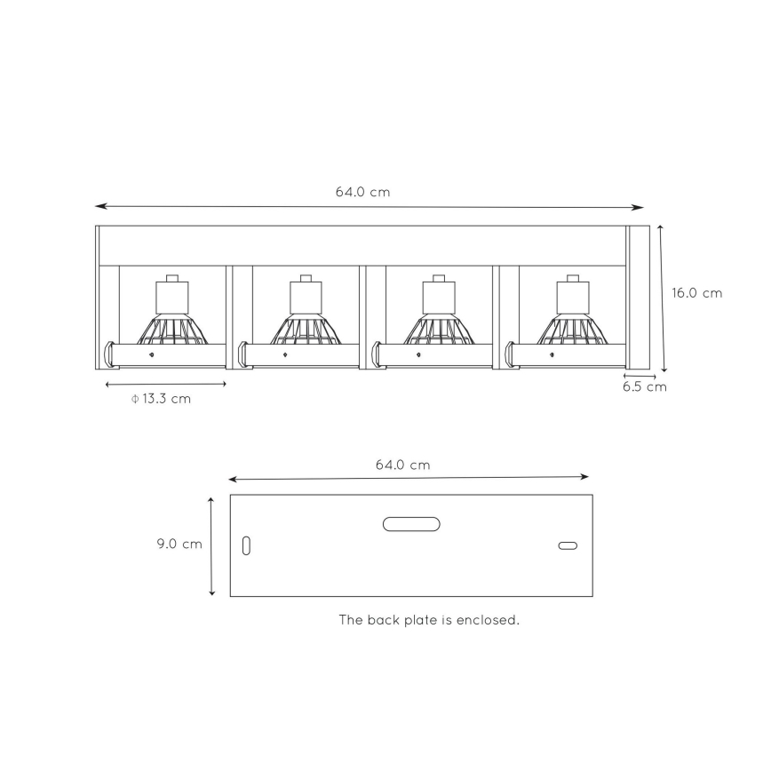 Lucide 22969/48/30 - LED dimmbare Punktleuchte GRIFFON 4xGU10/12W/230V