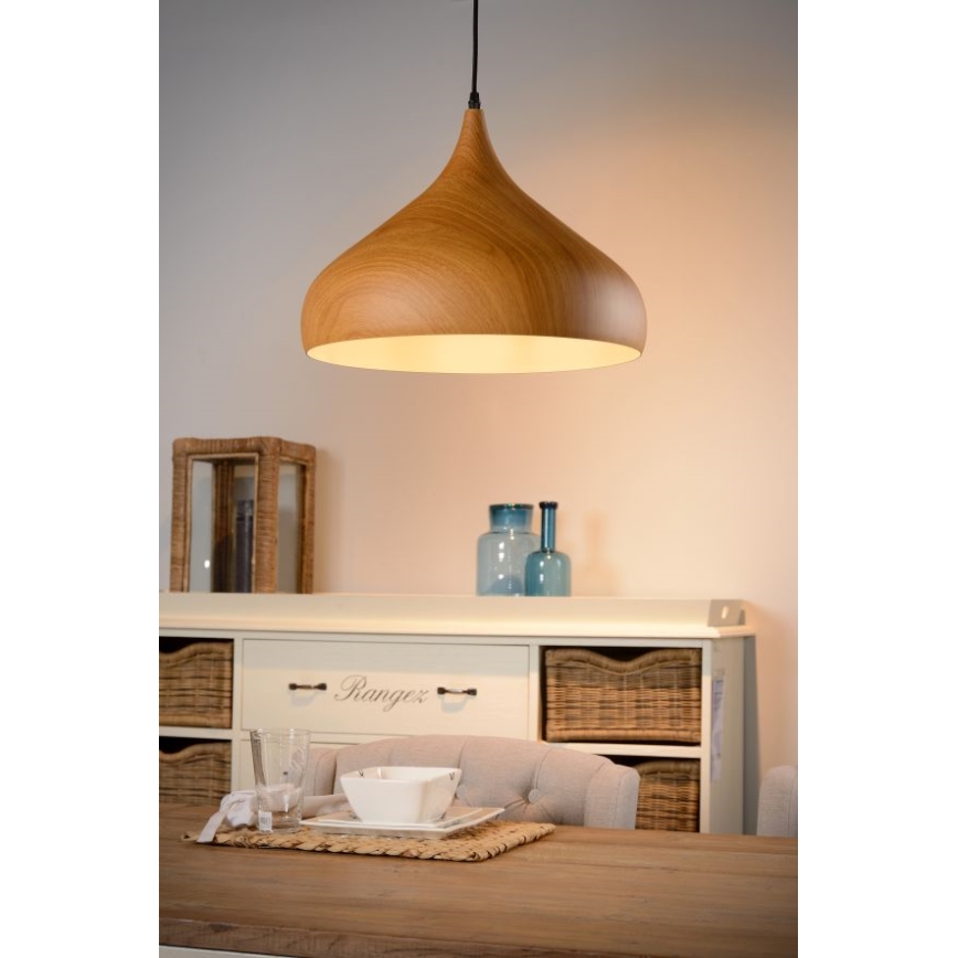 Lucide 76360/01/72 - Hängeleuchte WOODY 1xE27/60W/230V 42 cm
