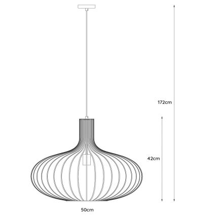 Lucide 78374/50/30 - Hängeleuchte MANUELA 1xE27/60W/230V schwarz 50 cm