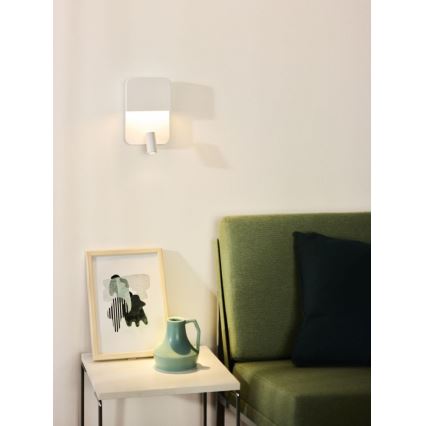 Lucide 79200/08/31 - LED-Wandleuchte BOXER LED/5W/230V + LED/5W USB weiß