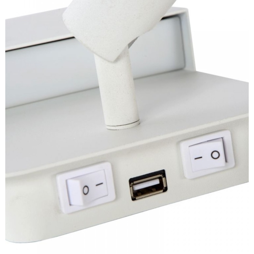 Lucide 79200/08/31 - LED-Wandleuchte BOXER LED/5W/230V + LED/5W USB weiß