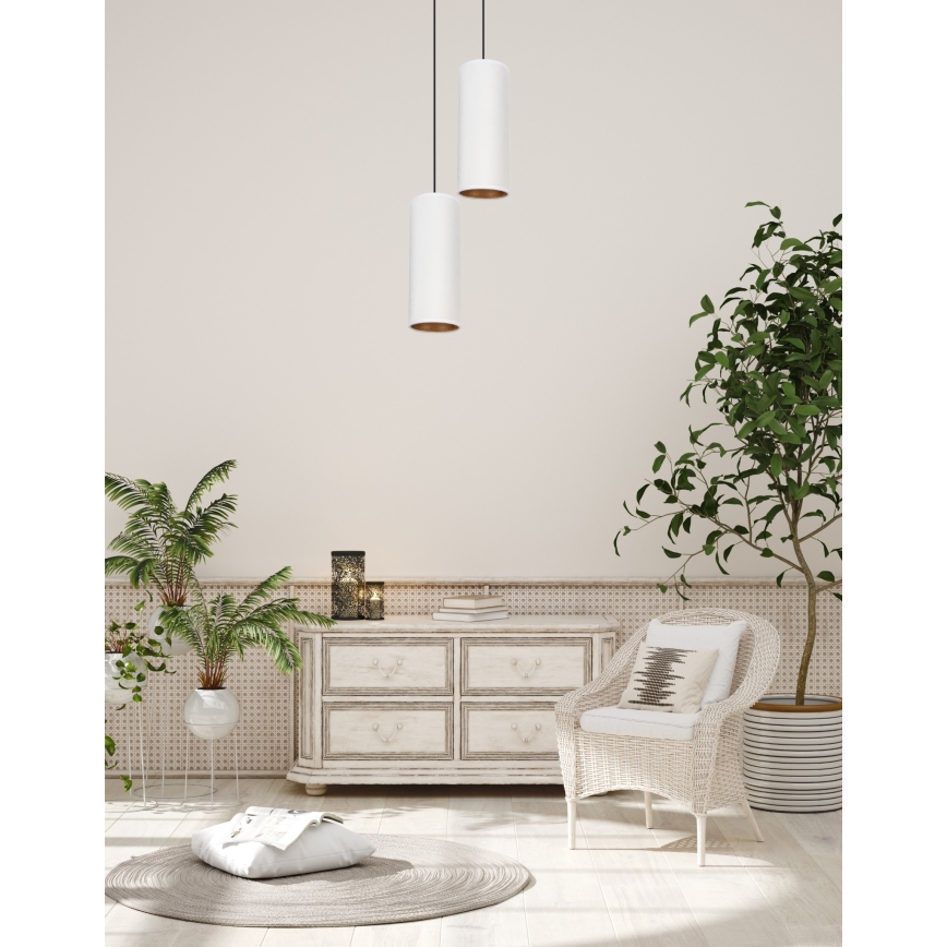 Deckenleuchte an Kabel AVALO 2xE27/60W/230V Ø 20 cm weiß/kupferfarben