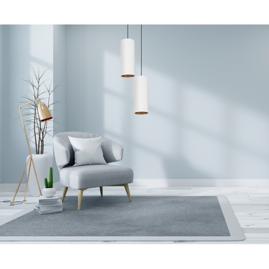 Deckenleuchte an Kabel AVALO 2xE27/60W/230V Ø 20 cm weiß/kupferfarben