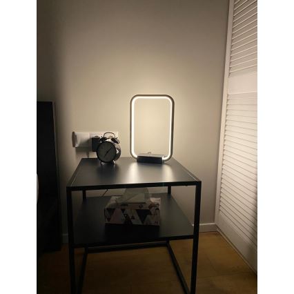 Luxera 26100 - Dimmbare LED Tischlampe mit USB Anschluss OBLONG 1xLED/12W/230V