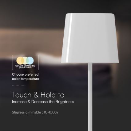 LED-Solar-Tischleuchte mit Touch-Funktion, dimmbar, magnetisch, aufladbar LED/5W/5V 3000-6000K 3600 mAh IP65 weiß