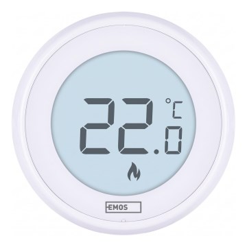 Manueller Raumthermostat 230 V/6 A, 2× AA‑Batterien, weiß