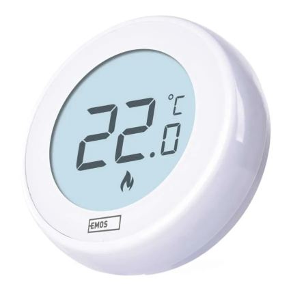 Manueller Raumthermostat 230 V/6 A, 2× AA‑Batterien, weiß