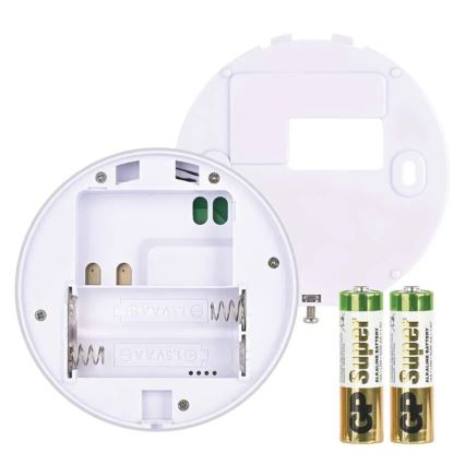 Manueller Raumthermostat 230 V/6 A, 2× AA‑Batterien, weiß