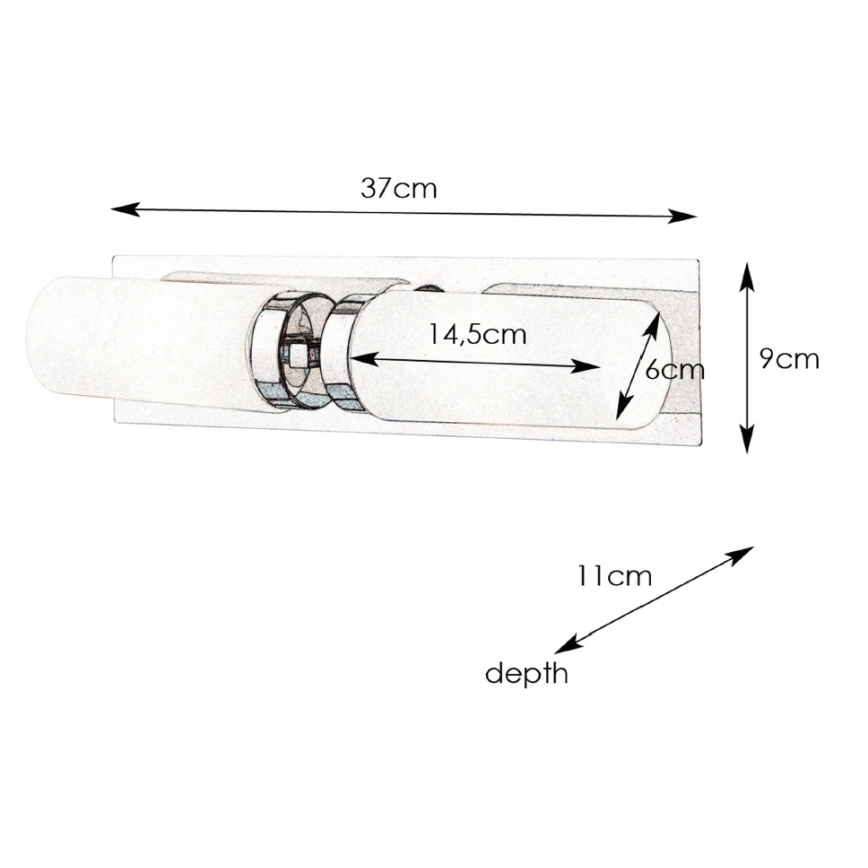 Markslöjd 102478 - Badezimmer Wandleuchte NORRSUNDET 2xE14/40W/230V IP44