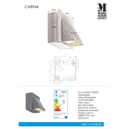 Markslöjd 102578 - LED-Außenwandleuchte CARINA LED/1W/230V IP44