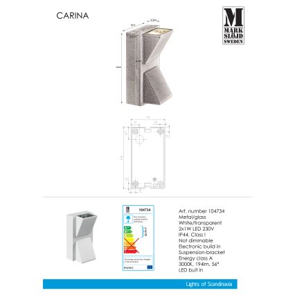 Markslöjd 104734 - LED-Außenwandleuchte CARINA 2xLED/1W/230V IP44