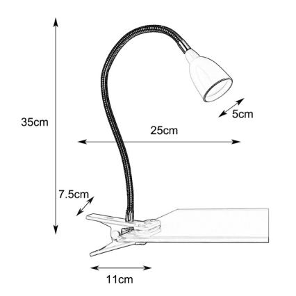 Markslöjd 106091 - LED-Tischleuchte mit einem Clip TULIP LED/3W/230V weiß