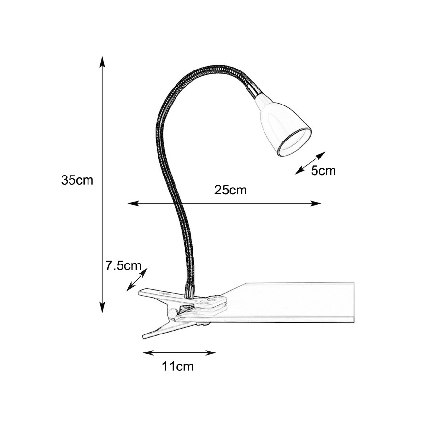 Markslöjd 106091 - LED-Tischleuchte mit einem Clip TULIP LED/3W/230V weiß