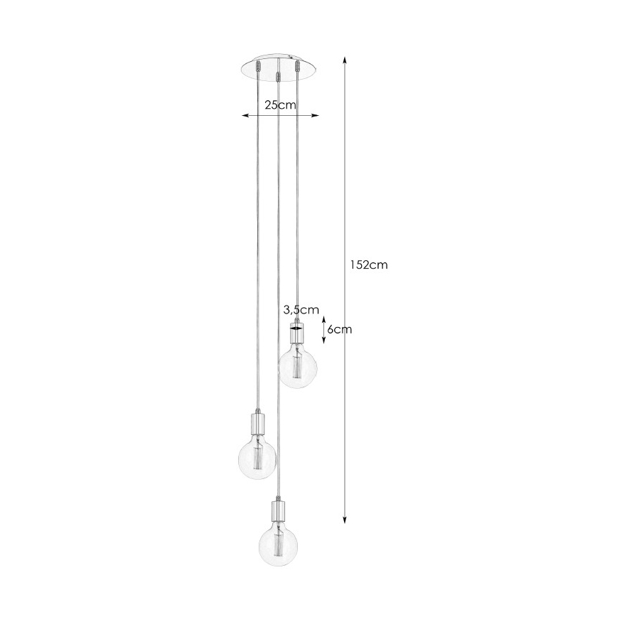Markslöjd 106333 - Hängeleuchte SKY 3xE27/60W/230V