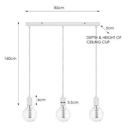 Markslöjd 106336 - Hängeleuchte SKY 3xE27/60W/230V