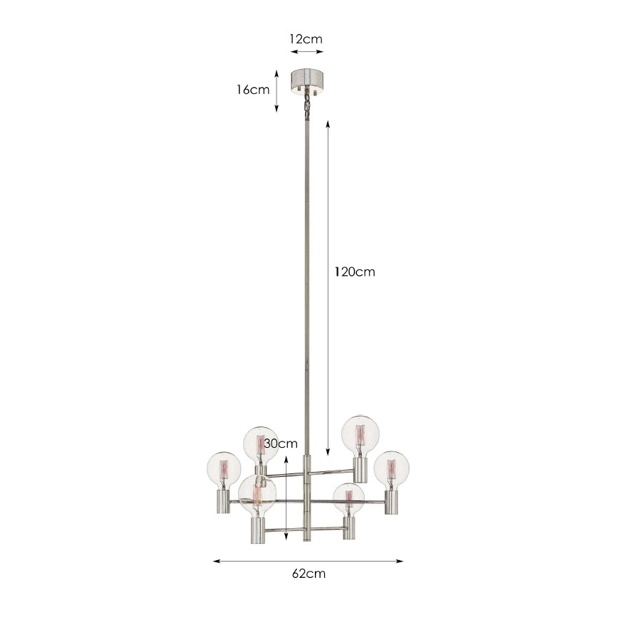 Markslöjd 106418 - Stange-Kronleuchter CAPITAL 6xE27/60W/230V messing