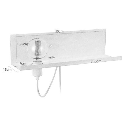 Markslöjd 106969 - Dimmbare Wandleuchte mit USB Stecker MULTI 1xE27/60W/230V