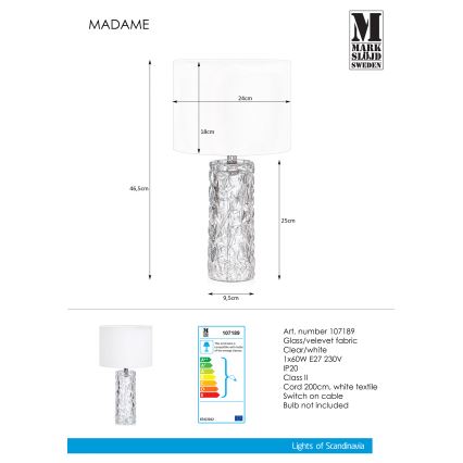 Markslöjd 107189 - Tischlampe MADAME 1xE27/40W/230V
