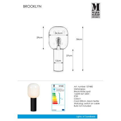 Markslöjd 107480 - Tischlampe BROOKLYN 1xE27/60W/230V