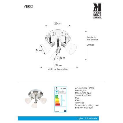 Markslöjd 107505 - Strahler VERO 3xE14/40W/230V glänzendes Chrom