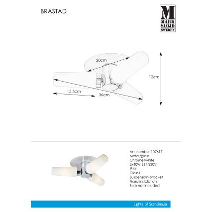 Markslöjd 107617 - Badezimmer Decken-Kronleuchter BRASTAD 3xE14/40W/230V IP44