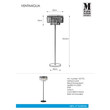 Markslöjd 107775 - Kristall-Stehleuchte VENTIMIGLIA 3xE14/40W/230V