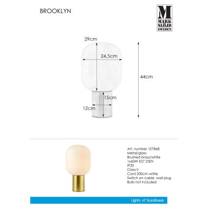 Markslöjd 107868 - Tischlampe BROOKLYN 1xE27/60W/230V