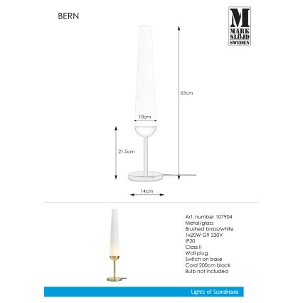 Markslöjd 107904 - Tischlampe BERN 1xG9/20W/230V
