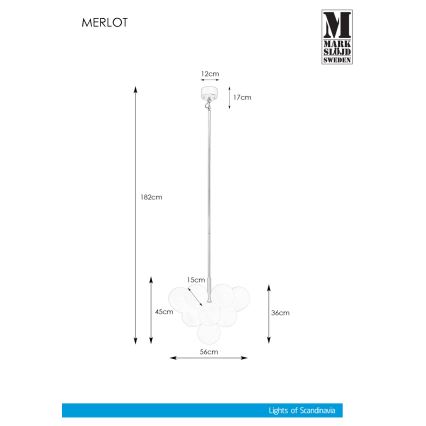 Markslöjd 107911 - Stange-Kronleuchter  MERLOT 13xG9/20W/230V