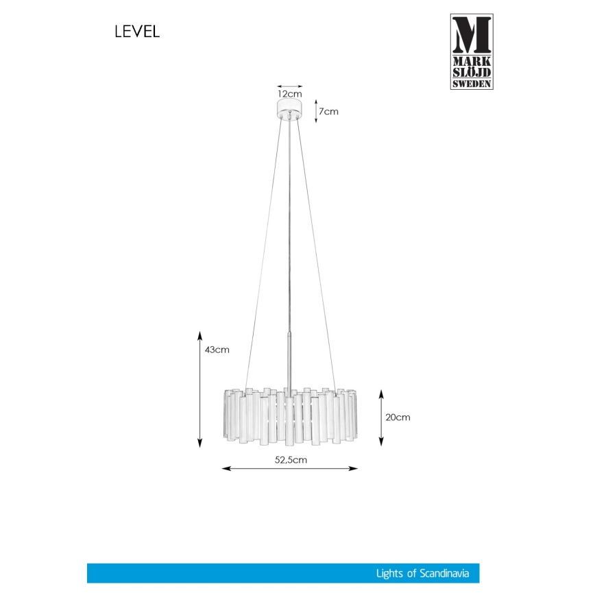 Markslöjd 107925 - Stange-Kronleuchter  LEVEL 3xE27/60W/230V
