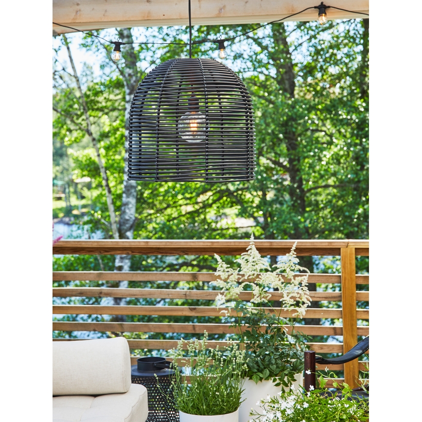 Markslöjd 107990 - LED Außen-Pendelleuchte GARDEN24 LED/2,86W/24V IP44 Rattan/schwarz