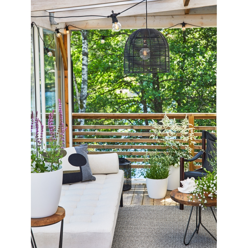 Markslöjd 107990 - LED Außen-Pendelleuchte GARDEN24 LED/2,86W/24V IP44 Rattan/schwarz