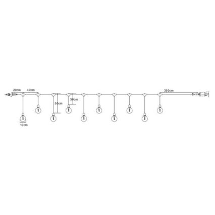 Markslöjd 108021 - LED-Außenkette GARDEN24 START 7,5m 10xLED/2,9W/230V IP44