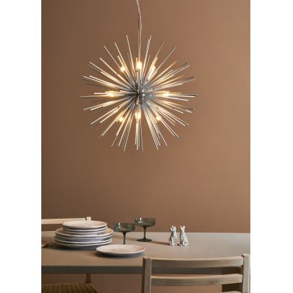 Markslöjd 108049 - Hängeleuchte SOLEIL 9xE14/20W/230V silber