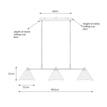 Markslöjd 108075 - Kronleuchter an Schnur KLINT 3xE14/40W/230V weiß