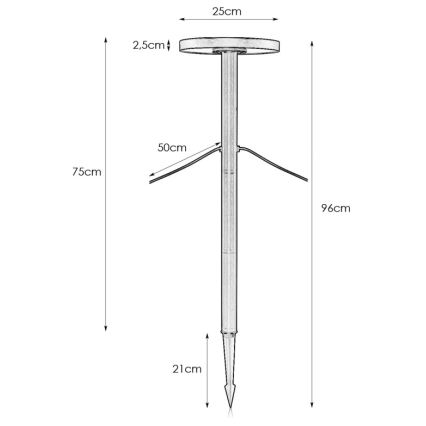 Markslöjd 108173 - LED-Außenleuchte GARDEN24 LED/5W/24V 96 cm IP44 schwarz