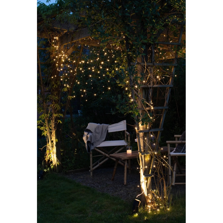 Markslöjd 108179 - LED-Außen-Weihnachts-Lichtervorhang GARDEN24 160xLED/24V 3,1m warmweiß