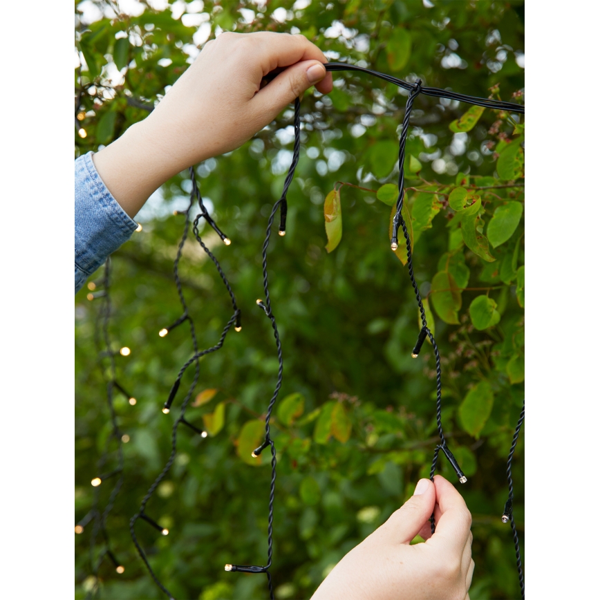 Markslöjd 108179 - LED-Außen-Weihnachts-Lichtervorhang GARDEN24 160xLED/24V 3,1m warmweiß