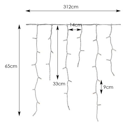 Markslöjd 108179 - LED-Außen-Weihnachts-Lichtervorhang GARDEN24 160xLED/24V 3,1m warmweiß