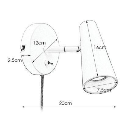 Markslöjd 108200 - Wand-Spotleuchte CREST 1xGU10/7W/230V schwarz