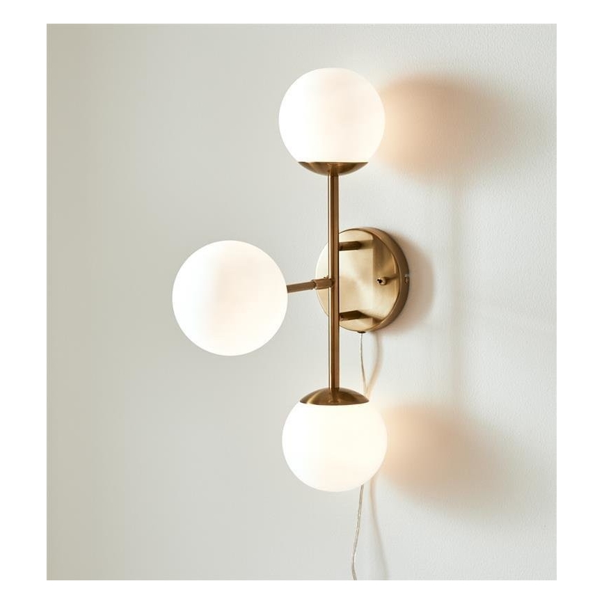 Markslöjd 108254 - Wandbeleuchtung TRINITY 3xG9/20W/230V gold/weiß