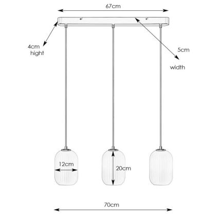 Markslöjd 108563 - Hängeleuchte an Schnur CAVA 3xE14/40W/230V