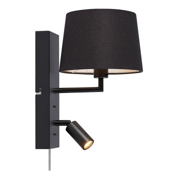 Markslöjd 108595 - LED-Wandleuchte mit USB COMO 1xE14/40W/230V + LED/3W schwarz