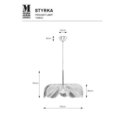 Markslöjd 108662 - Hängeleuchte an Schnur STYRKA 1xE27/40W/230V d 75 cm schwarz