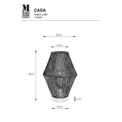 Markslöjd 108666 - Tischleuchte CASA 1xE27/40W/230V schwarz