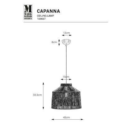 Markslöjd 108667 - Hängeleuchte an Schnur CAPANNA 1xE27/40W/230V Messing