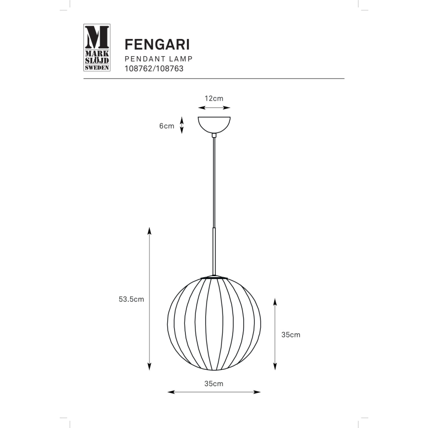 Markslöjd 108763 - Hängeleuchte an Schnur FENGARI 1xE14/40W/230V beige