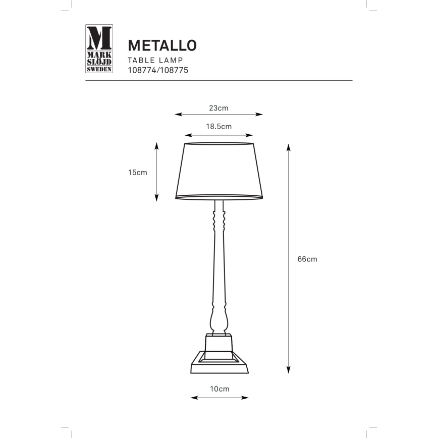 Markslöjd 108775 - Tischleuchte METALLO 1xE27/40W/230V mattes Chrom